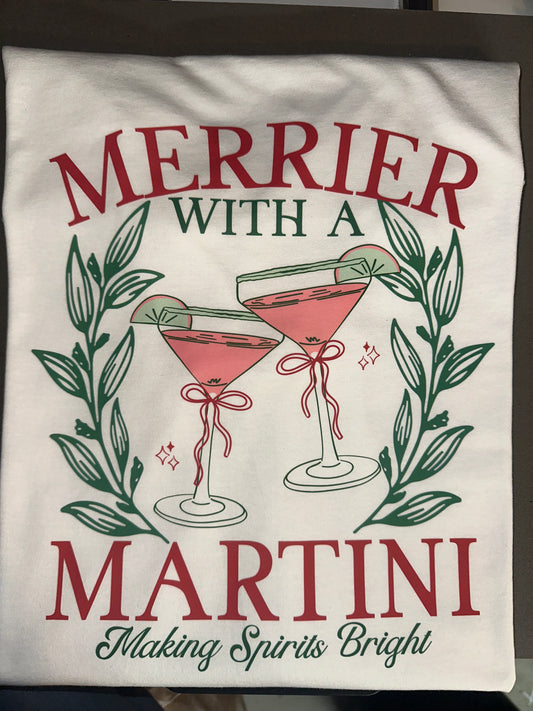 Merrier with a Martini Tshirt