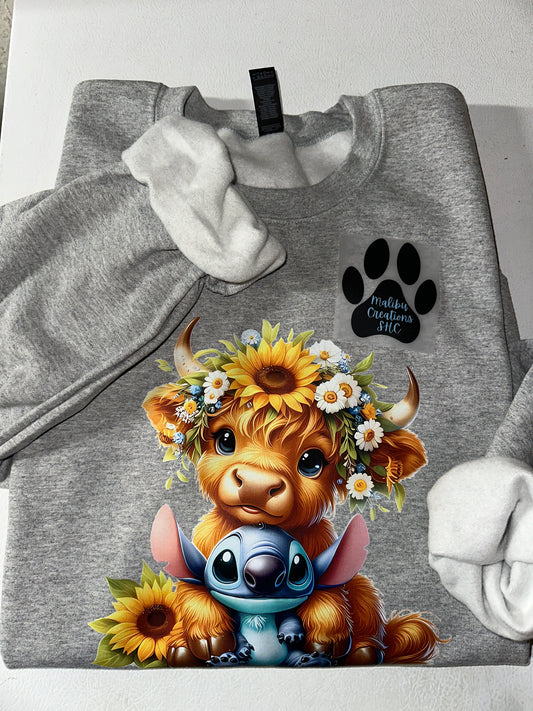 Stitch and Cow Crewneck