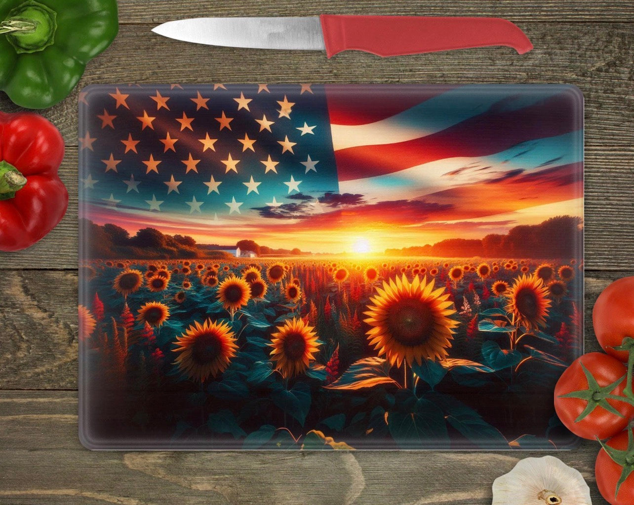 Sunflower Field Cutting Board