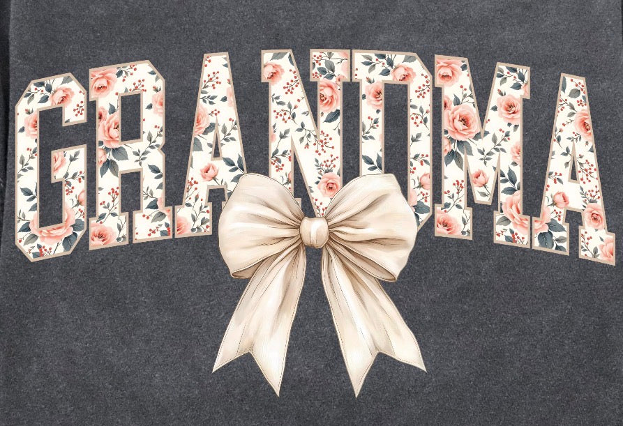 Floral Grandma Bow