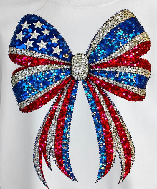Faux Glitter Bow